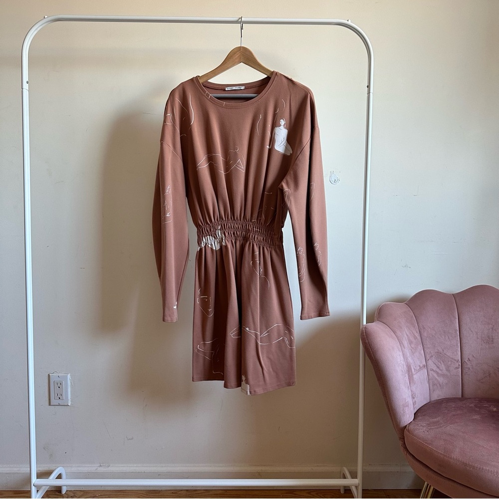 Zara | Blush Pink Balloon Sleeve Mini Print Size S